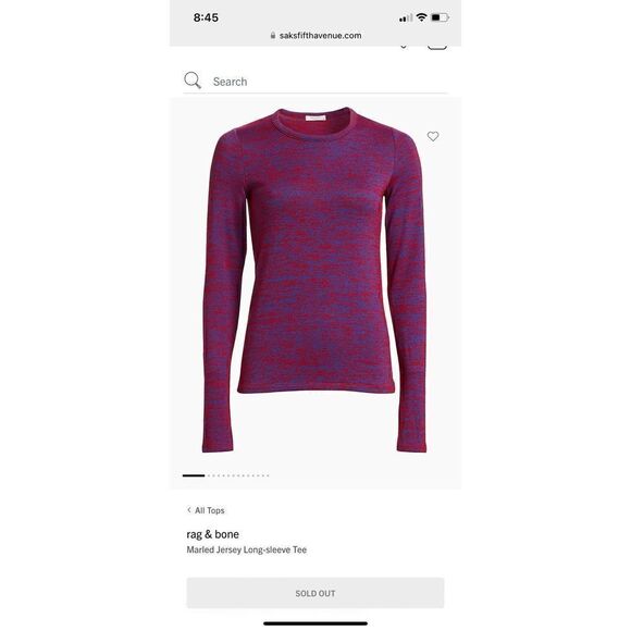 rag & bone Marled Jersey Long-sleeve Tee - Picture 1 of 7